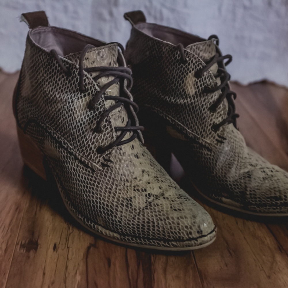 Free People Snakeprint Ankle Boot